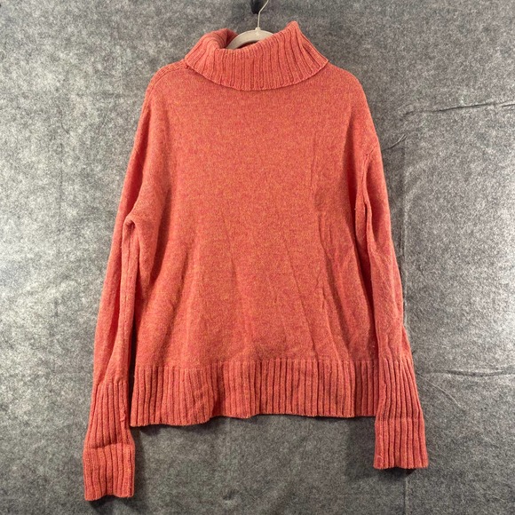 Anthropologie Moth Fireside Sweater Coral Pink Turtleneck Long Sleeve Oversized - Picture 3 of 10